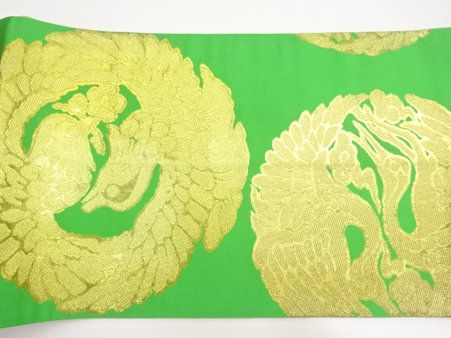  花喰い鳥模様織出し丸帯